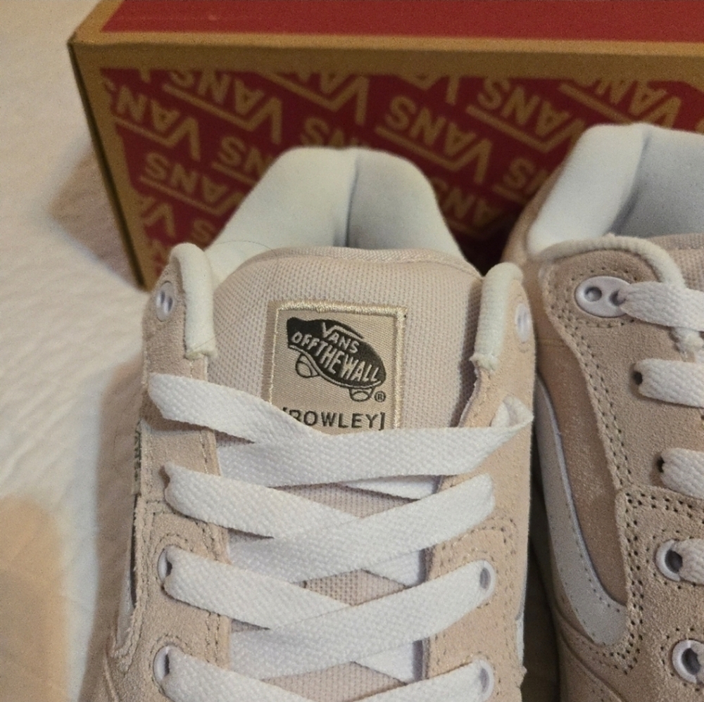 Vans Rowley XLT Skate Suede Men 9 Rainy Day Tan and White Y2K Retro 092025 - Picture 3 of 8